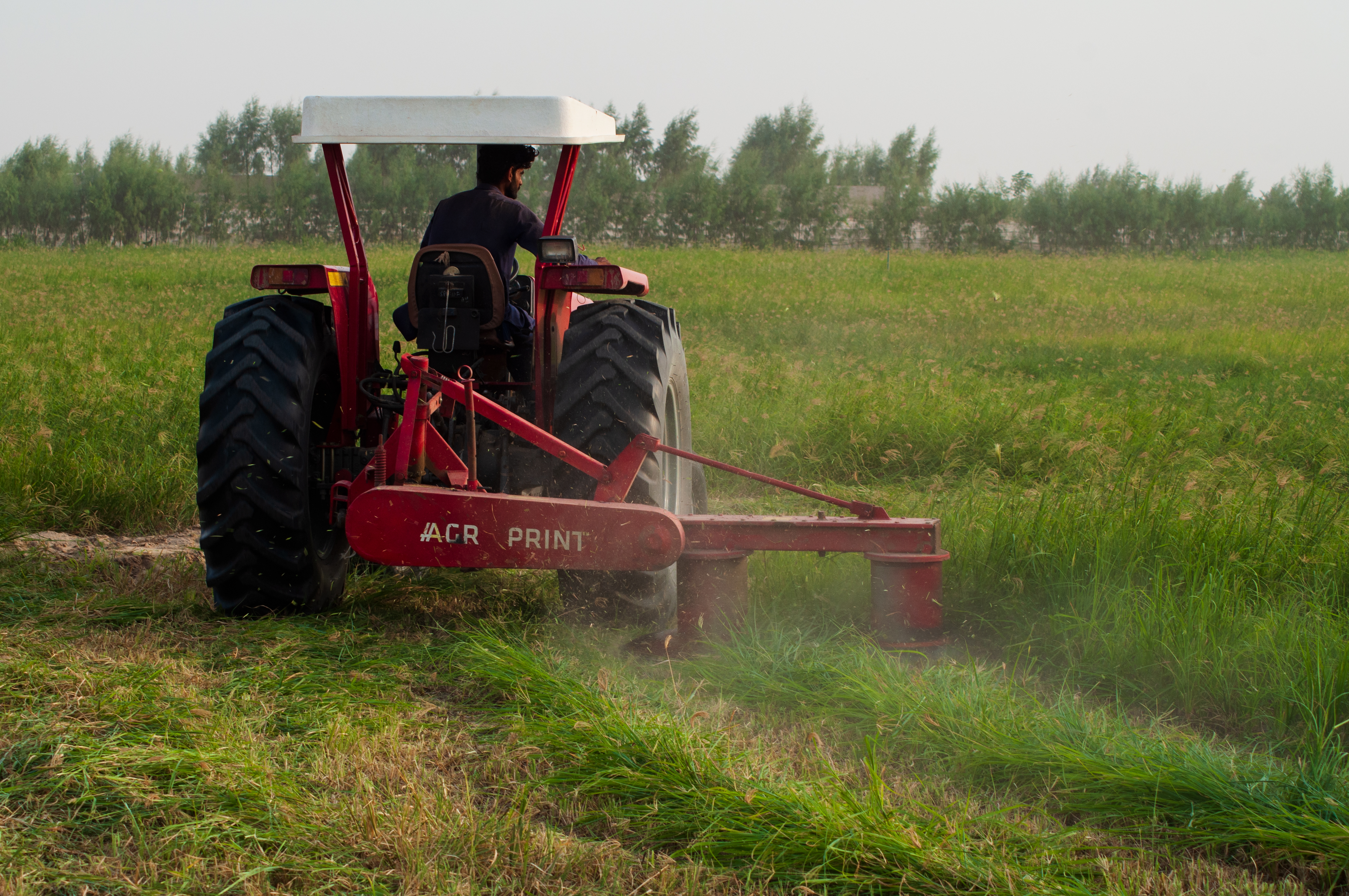 Tractor operating in the field